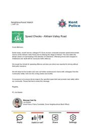 Alkham Valley Speedchecks